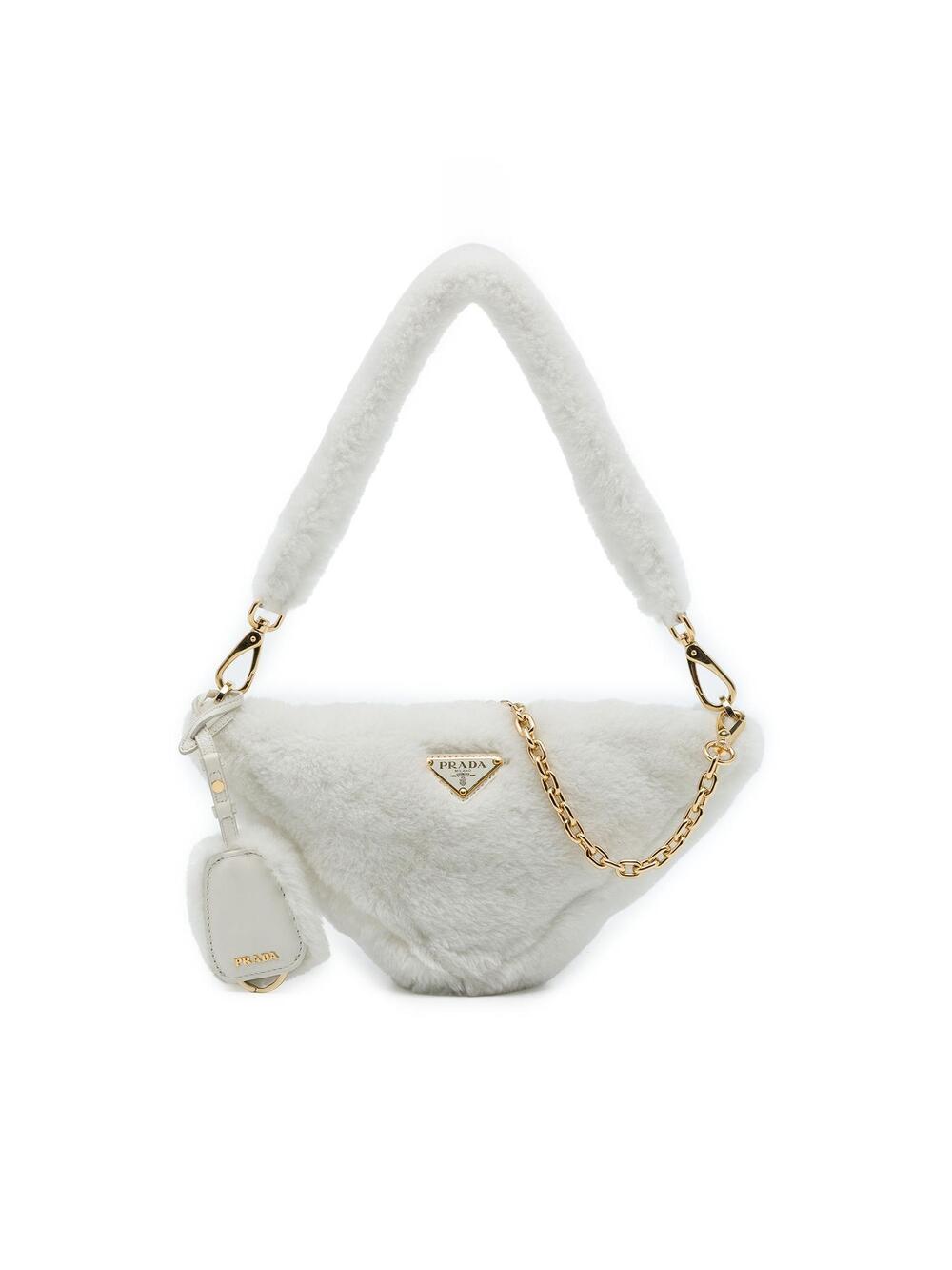 Prada Mini Shearling Triangle Satchel #368273P13B
